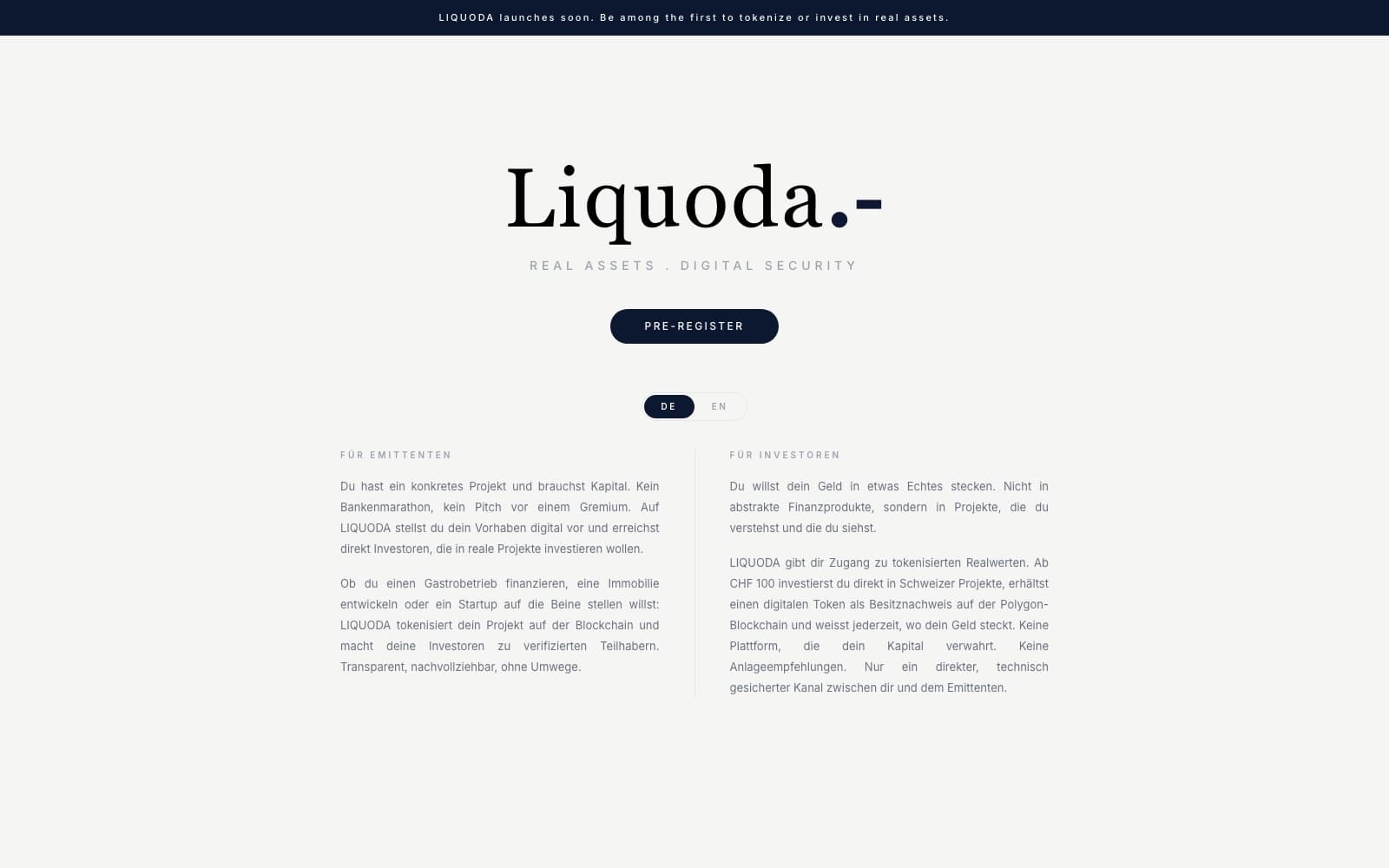 Liquoda – FinTech · Plattformkonzept